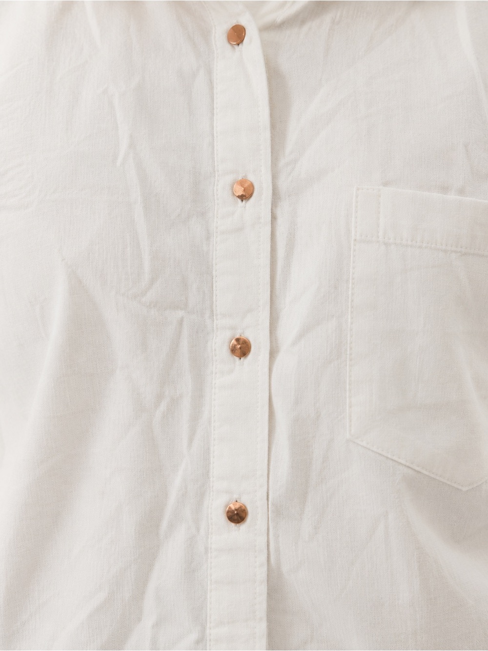 City Chic White Button-Down Shirt with Chest Pocket and Metal Buttons